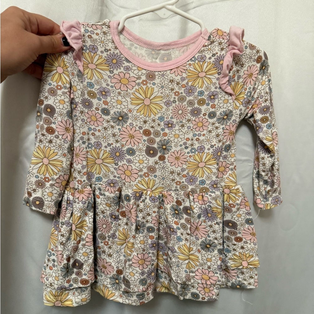 Charming Floral Long Sleeve Dress for Kids